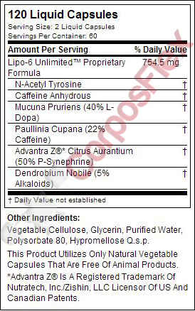 lipo-6-unlimited-120-caps-supplement-facts